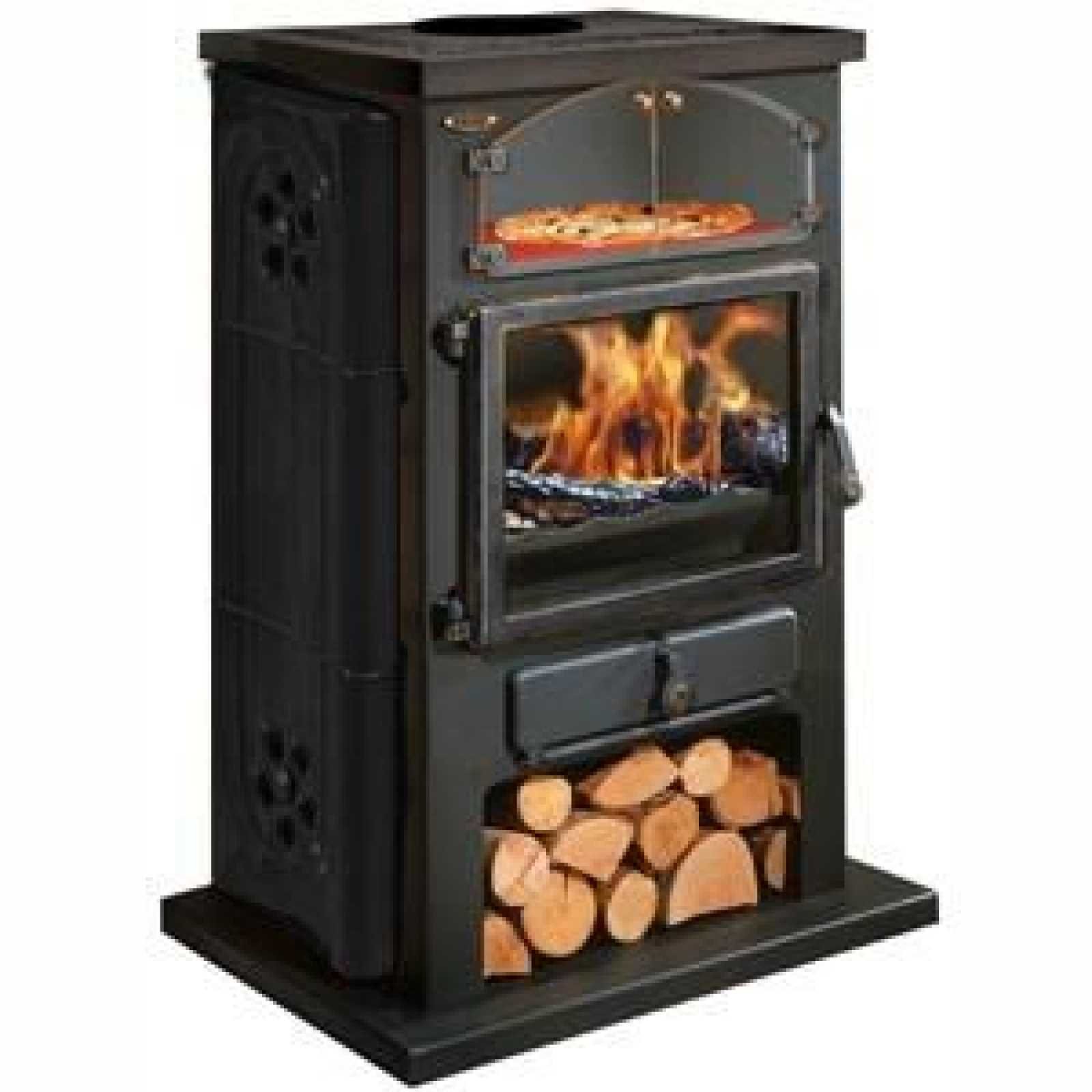 Holzofen Chamonix XXL – Keramikdekor, Messingtür – 12 kW